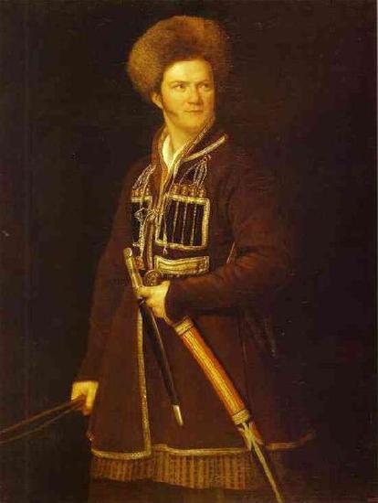 Aleksander Orlowski Self-portrait in Cossack's dress. Germany oil painting art